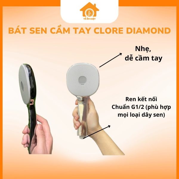 Bát sen cầm tay Clore Diamond