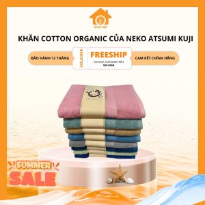 Khăn cotton organic của nhà NEKO ATSUMI KUJI