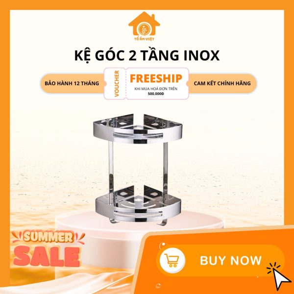 Kệ góc 2 tầng inox