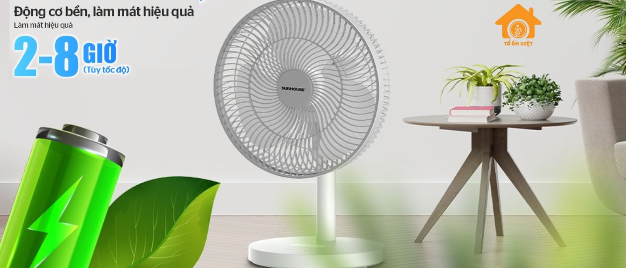 Quạt tích điện vừa dùng vừa sạc