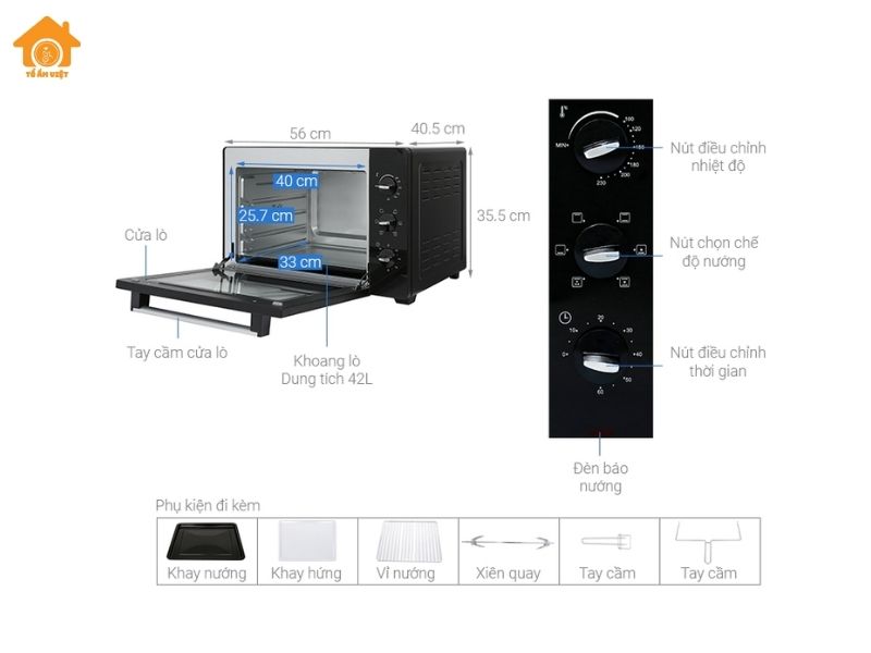 Lò Nướng Mini Bluestone EOB-7588