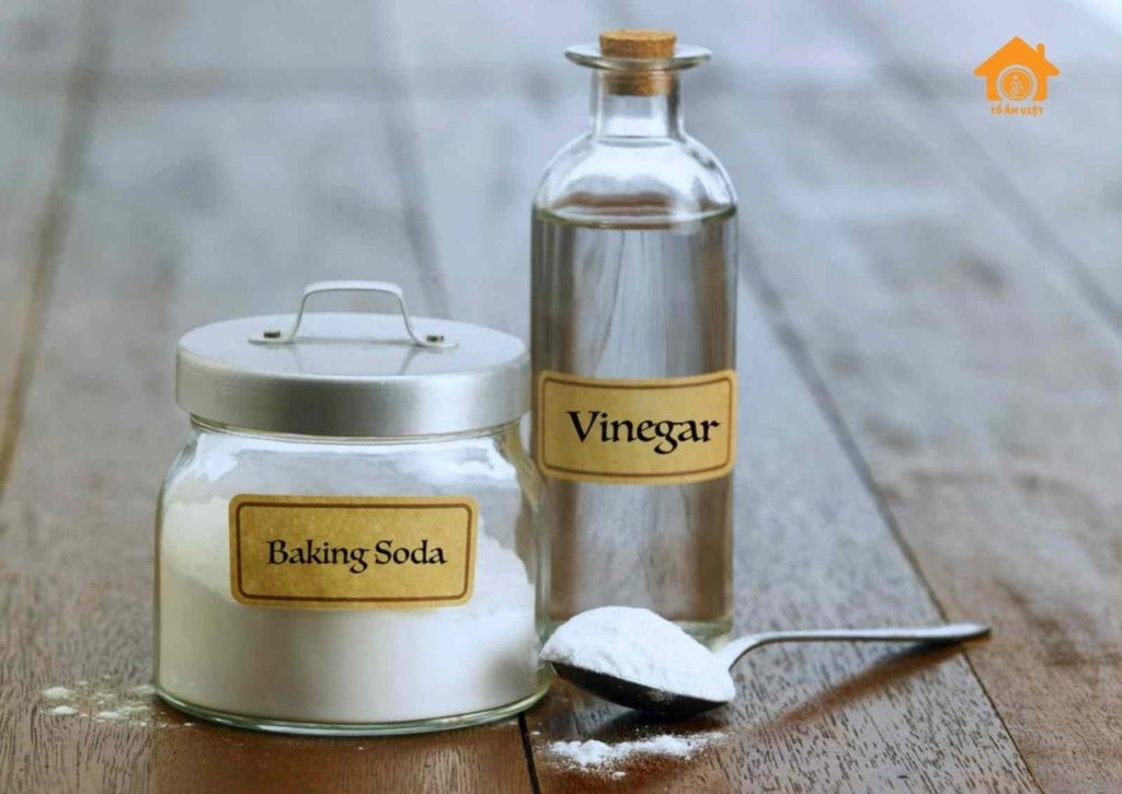 Baking soda và giấm trắng 