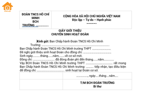 phiếu giới thiệu đoàn